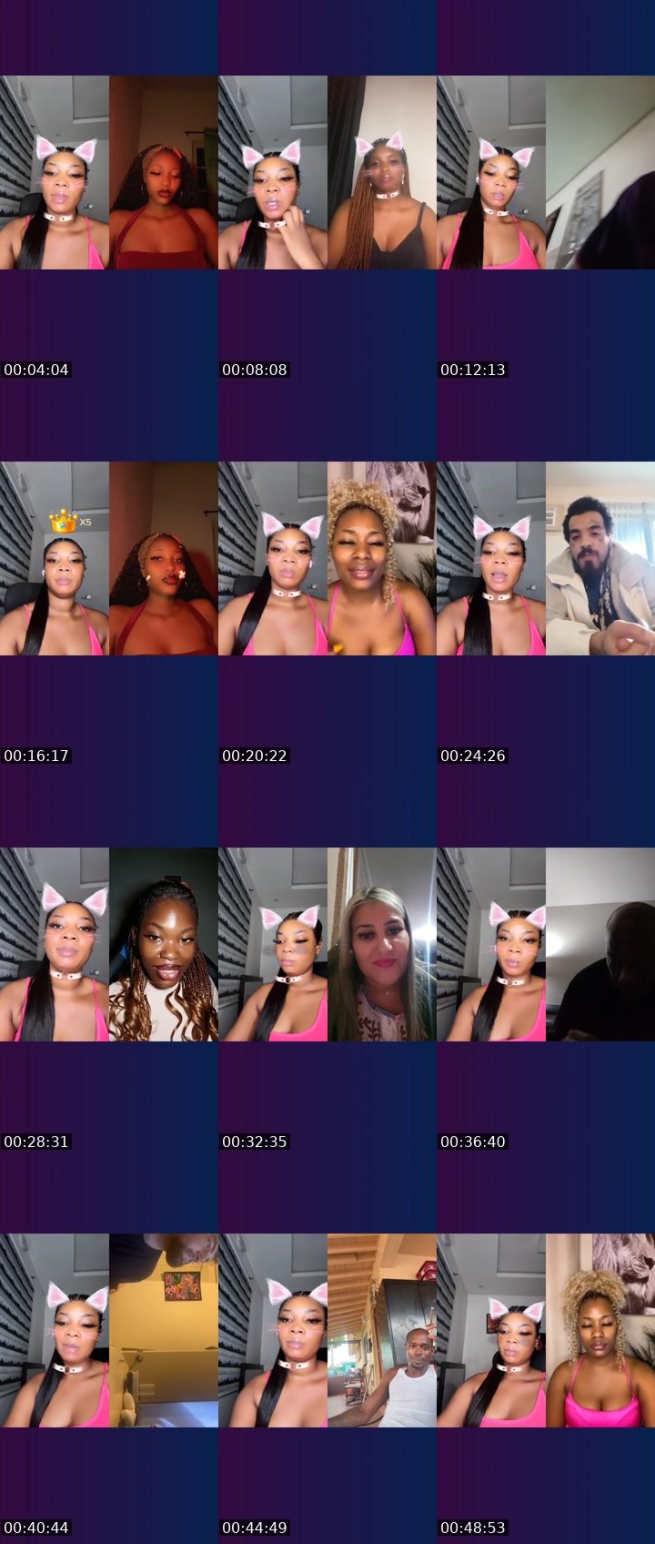 Contact-sheet preview of 🪽𝚁𝚊𝚌𝚑𝚎𝚕ꨄ💔's Liveme recording