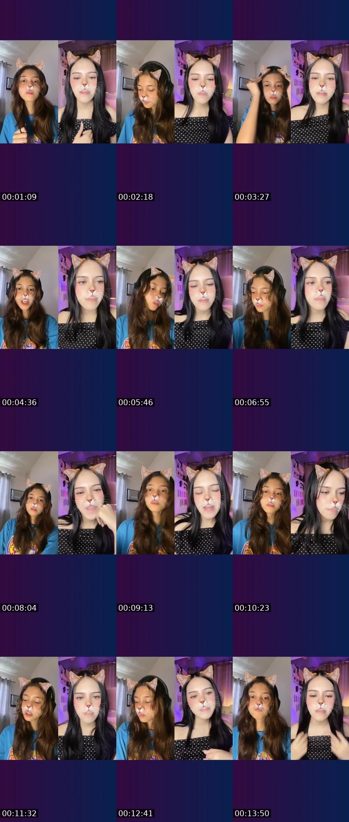 Contact-sheet preview of 👸🏻indie🔮📚's Liveme recording