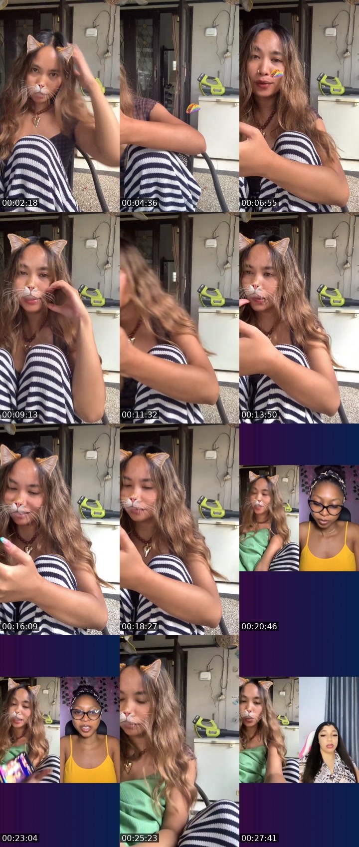 Contact-sheet preview of ᵀᴿˢ&P⭕️😾karin🚬🦋🥀's Liveme recording