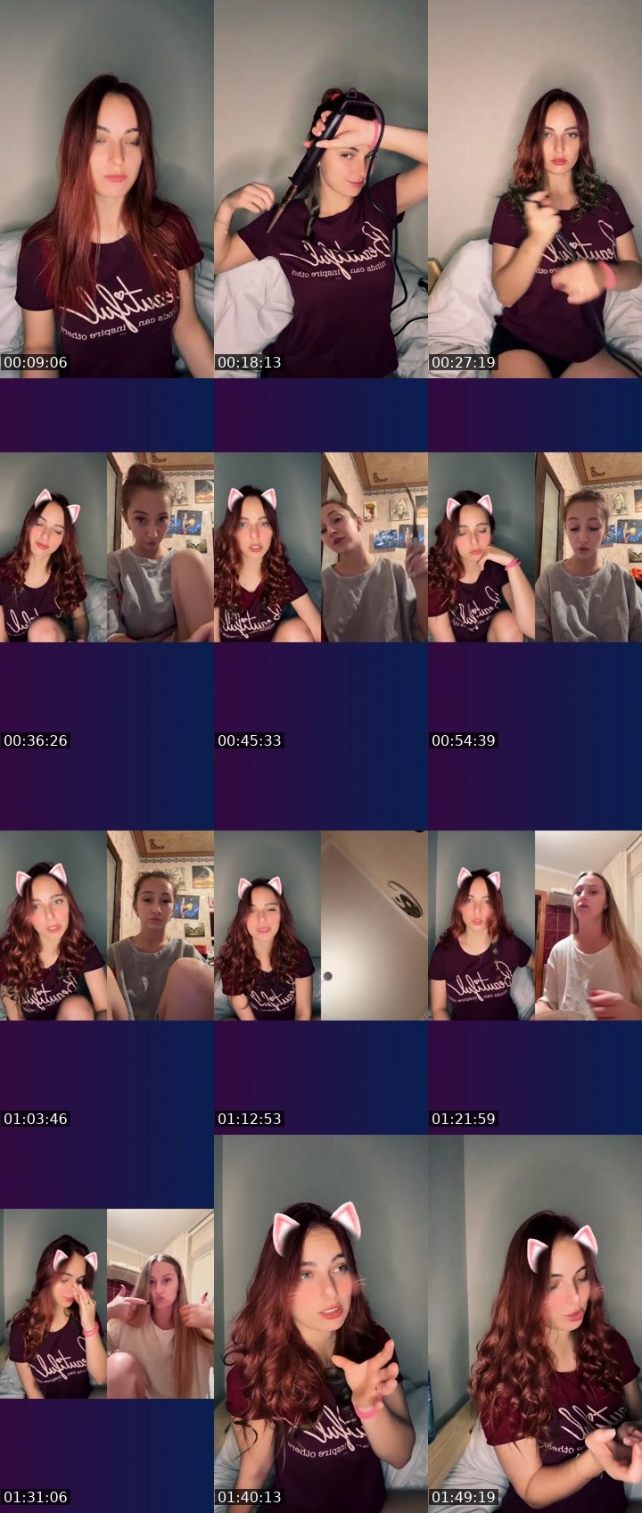 Contact-sheet preview of 💯𝒞𝓊𝓉ℯ℄𝒜𝓁ℯ𝓍🦋's Liveme recording