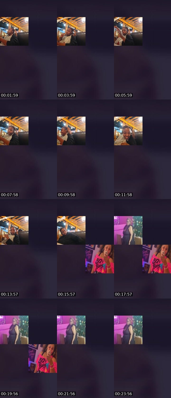 Contact-sheet preview of Dania25's Liveme recording