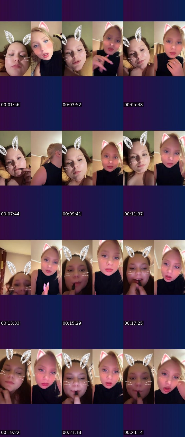 Contact-sheet preview of kiss me 💋's Liveme recording