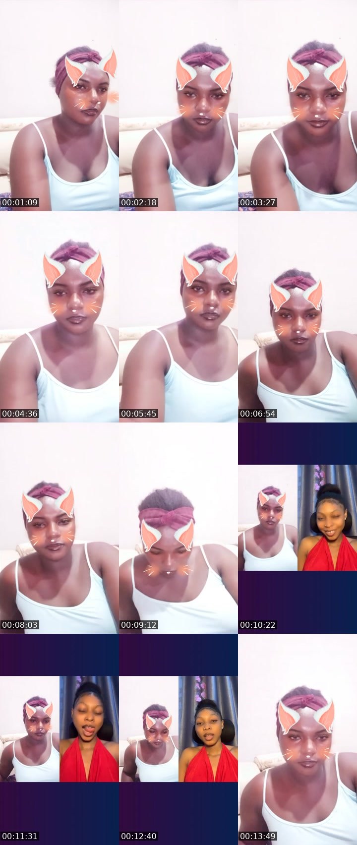 Contact-sheet preview of 💋spoil me pretty's Liveme recording