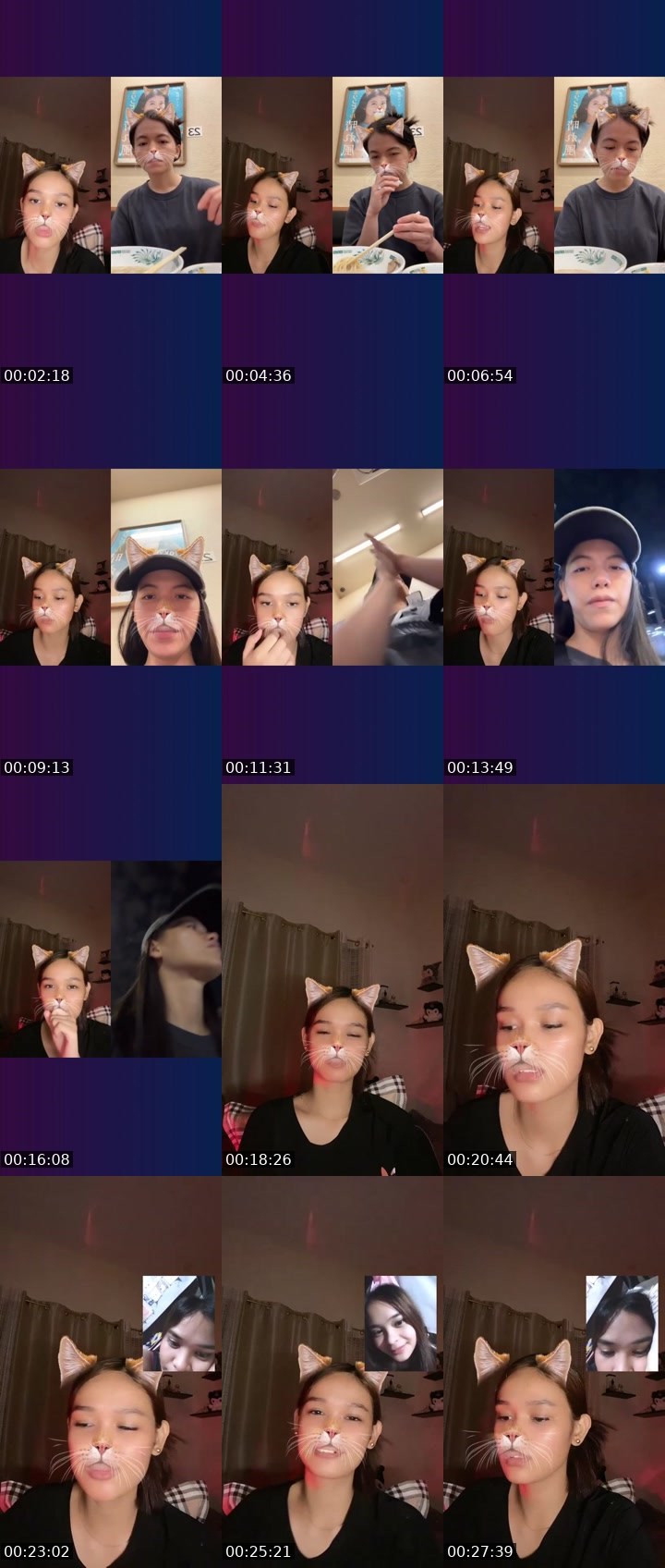Contact-sheet preview of TA⃟🪽SAYURIIN's Liveme recording