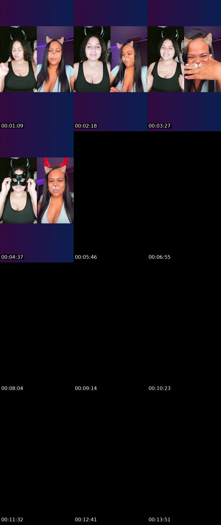 Contact-sheet preview of ☁️eve💨's Liveme recording