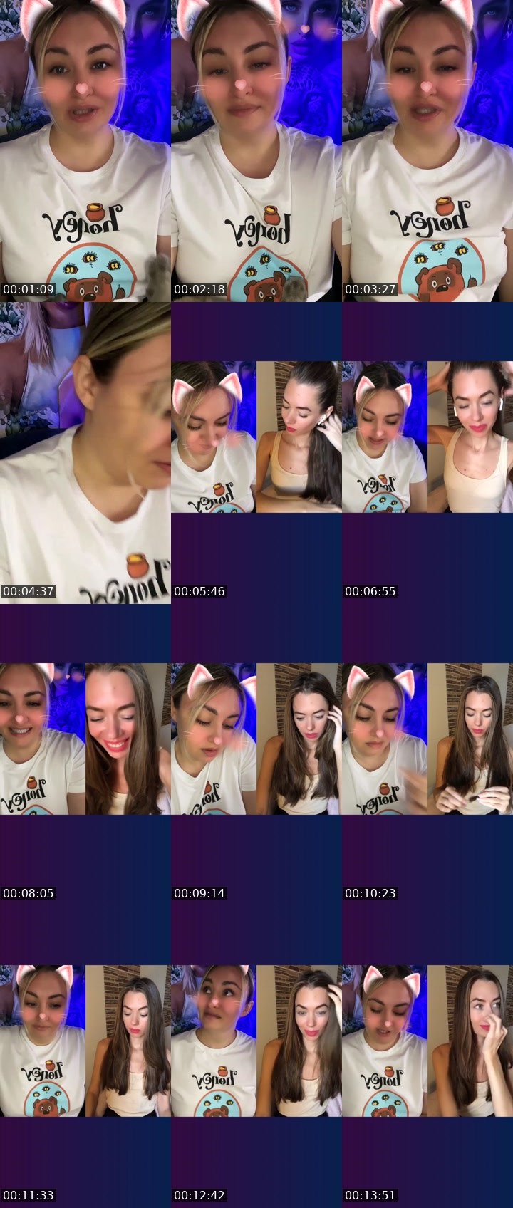 Contact-sheet preview of ✰⌖Svetti🦁's Liveme recording
