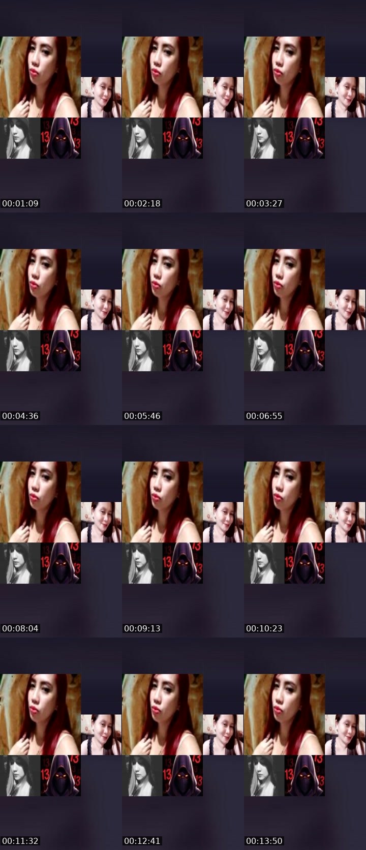 Contact-sheet preview of ❄️🌺zebby🌺's Liveme recording