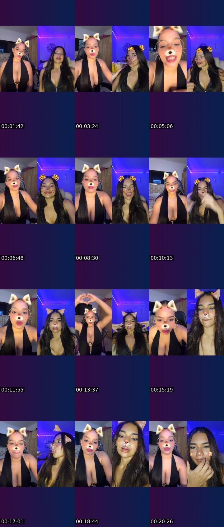 Contact-sheet preview of 🌈🃏DEVORA😏🍒's Liveme recording
