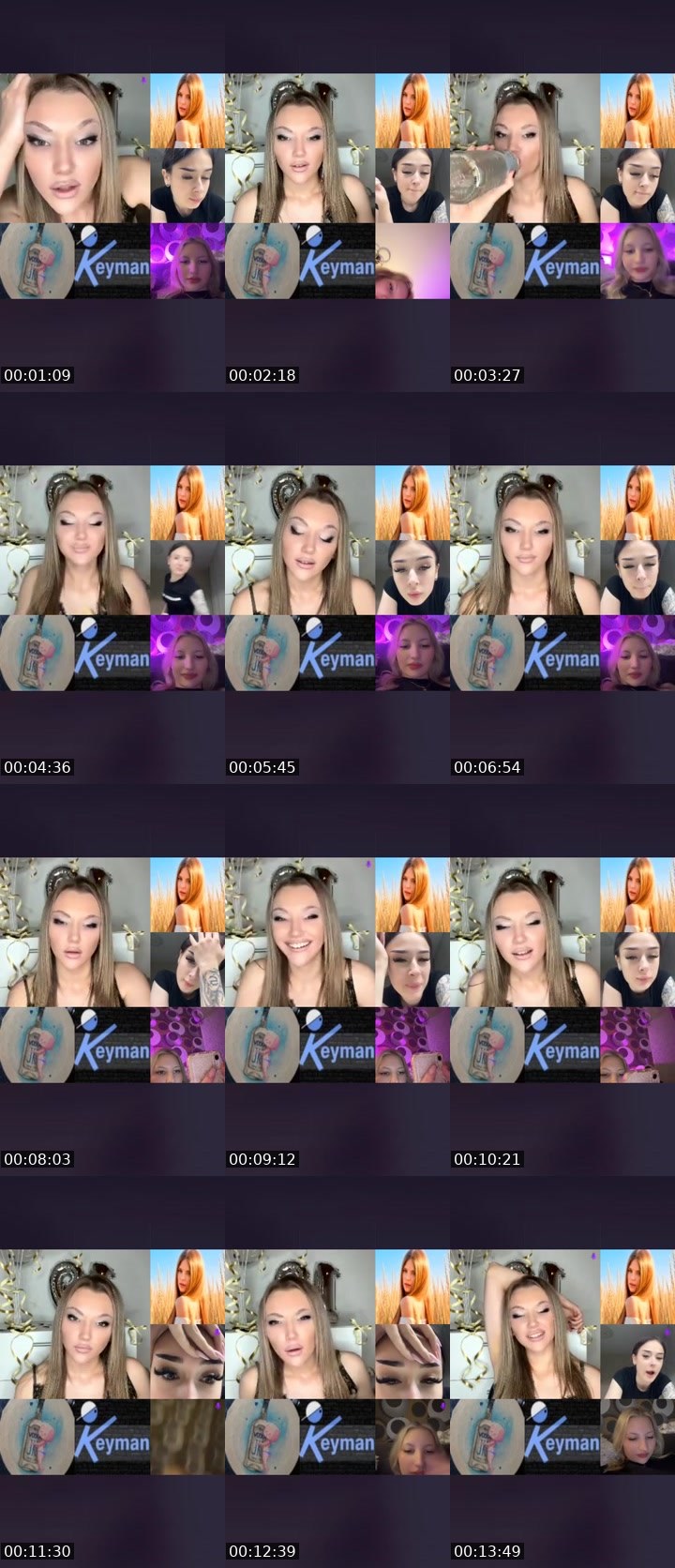 Contact-sheet preview of Essanta🖤's Liveme recording