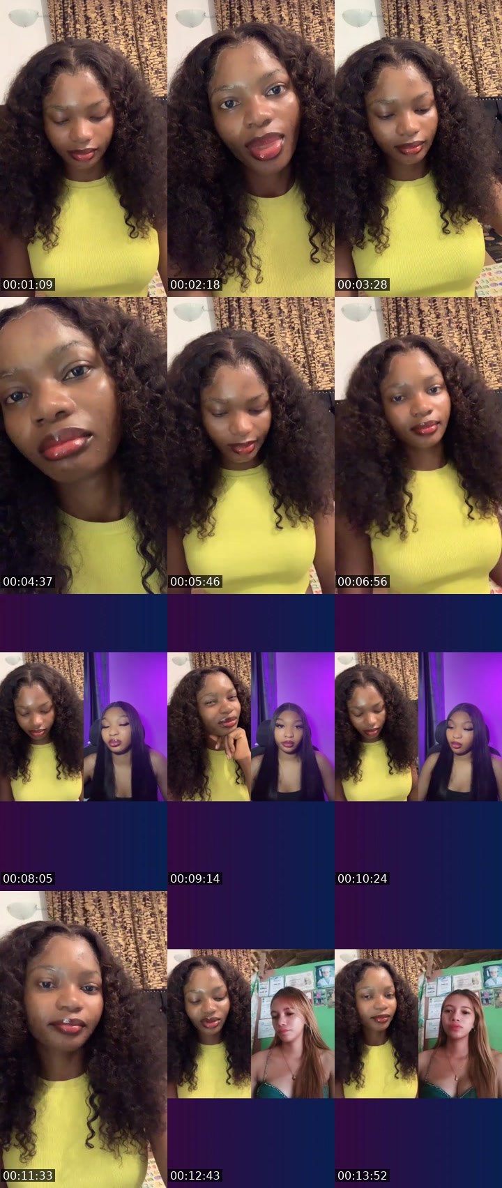 Contact-sheet preview of 🪽Bella Bee🌐's Liveme recording