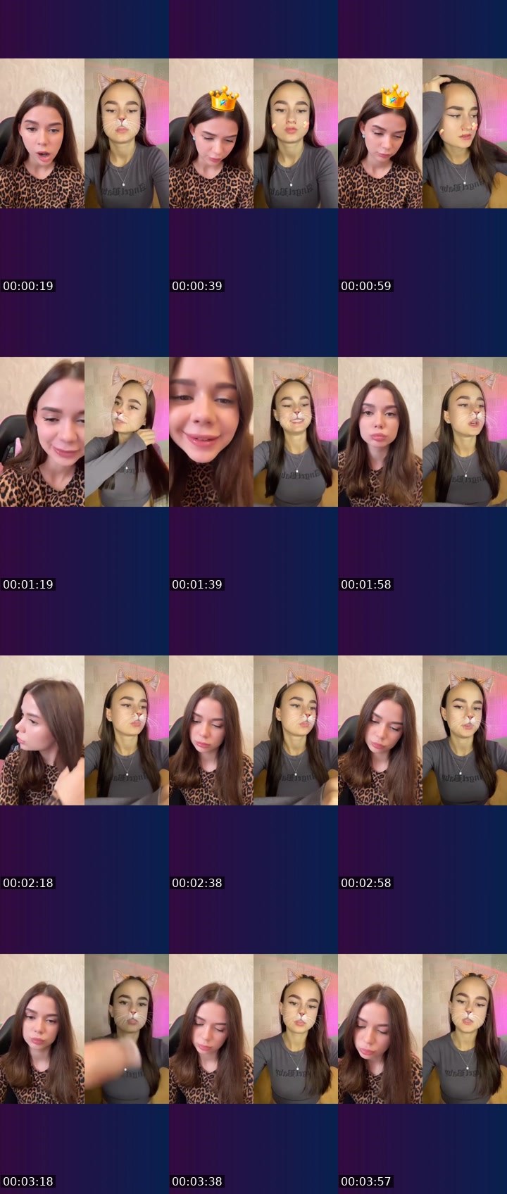 Contact-sheet preview of Zaya🐰💘's Liveme recording