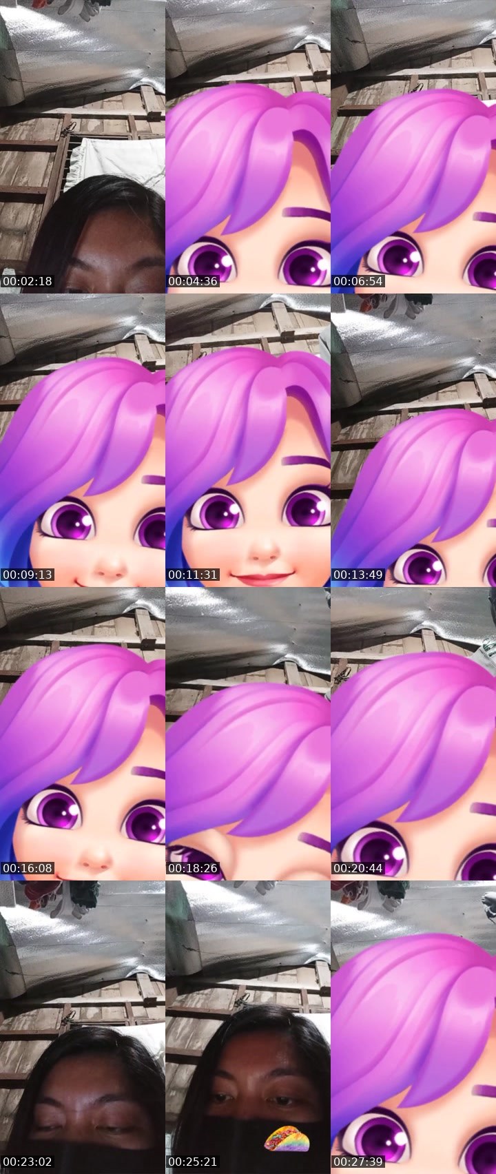 Contact-sheet preview of 👸sky.🐝's Liveme recording