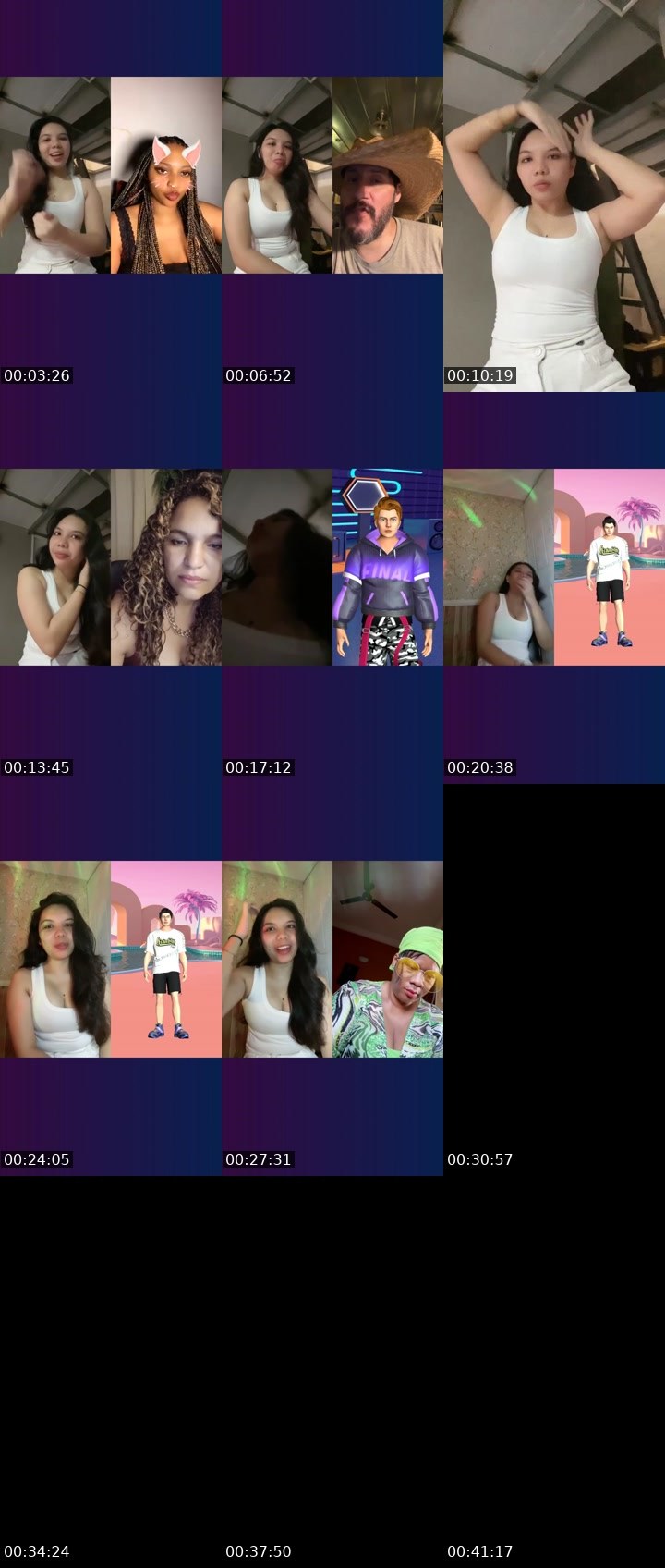 Contact-sheet preview of 👸🏻🪬Camze🧚🔵💋's Liveme recording