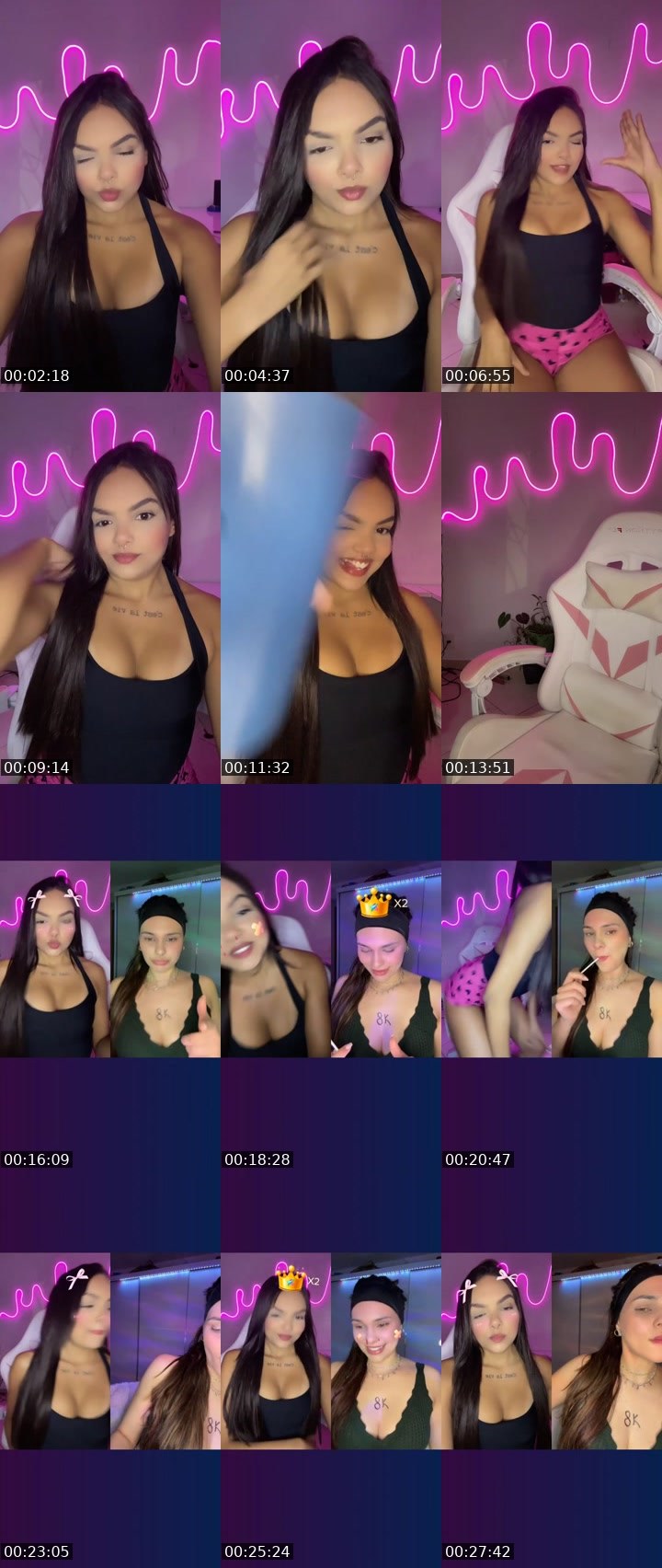 Contact-sheet preview of ⌲ baby angel 🧚🏽's Liveme recording