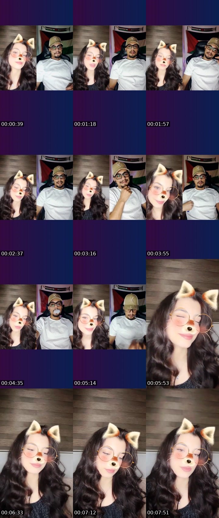 Contact-sheet preview of 🦌‏𝐷𝑎𝓁𝑎's Liveme recording