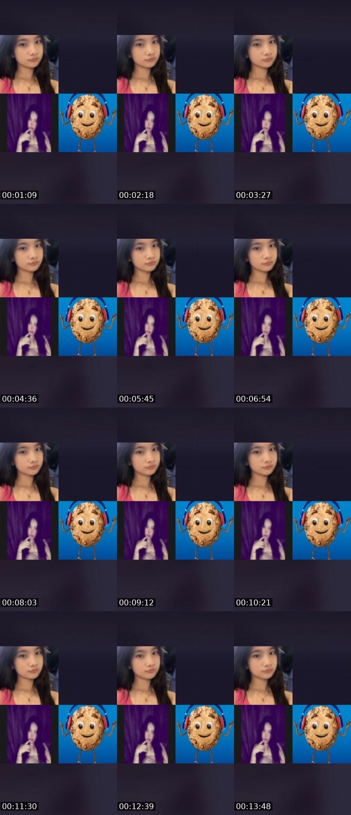 Contact-sheet preview of 4k ㋡👸🏻lei🍓's Liveme recording