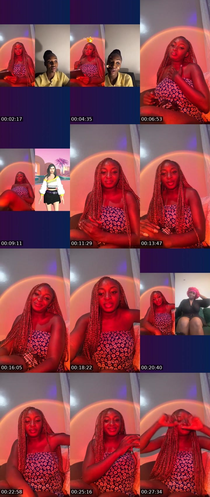 Contact-sheet preview of Candy Rain's Liveme recording