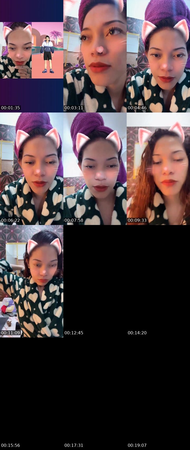 Contact-sheet preview of ☝️💙QUEEN_MC🦋🫧's Liveme recording