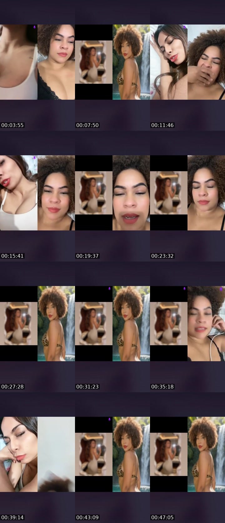Contact-sheet preview of Maeva 🥂's Liveme recording