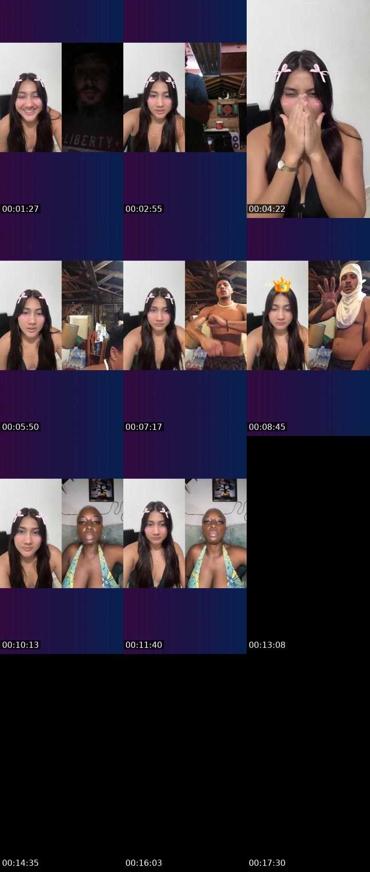 Contact-sheet preview of 🦂RosJaick 🫧🧸's Liveme recording