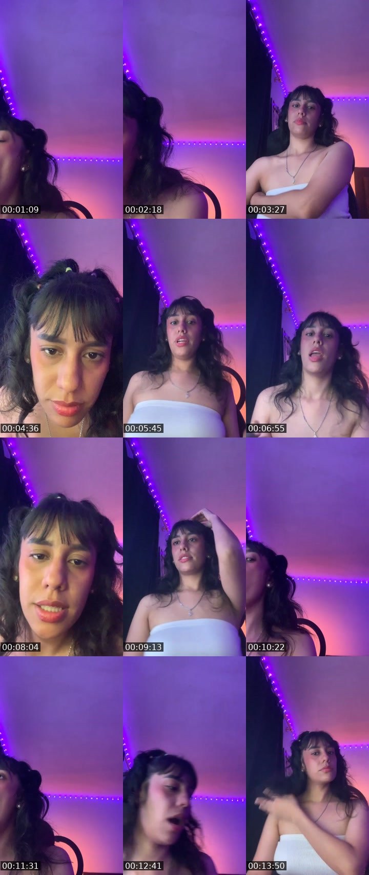 Contact-sheet preview of Sara Pink's Liveme recording