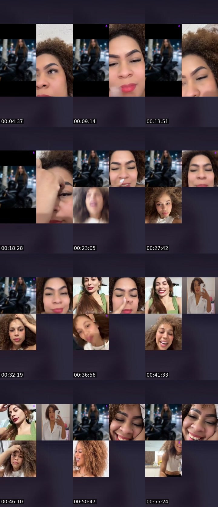 Contact-sheet preview of Maeva 🥂's Liveme recording