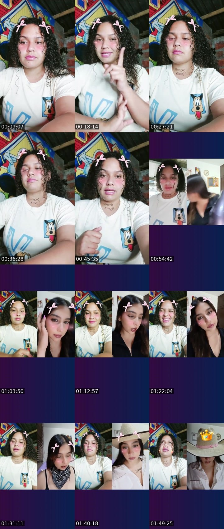Contact-sheet preview of ☁️eve💨's Liveme recording