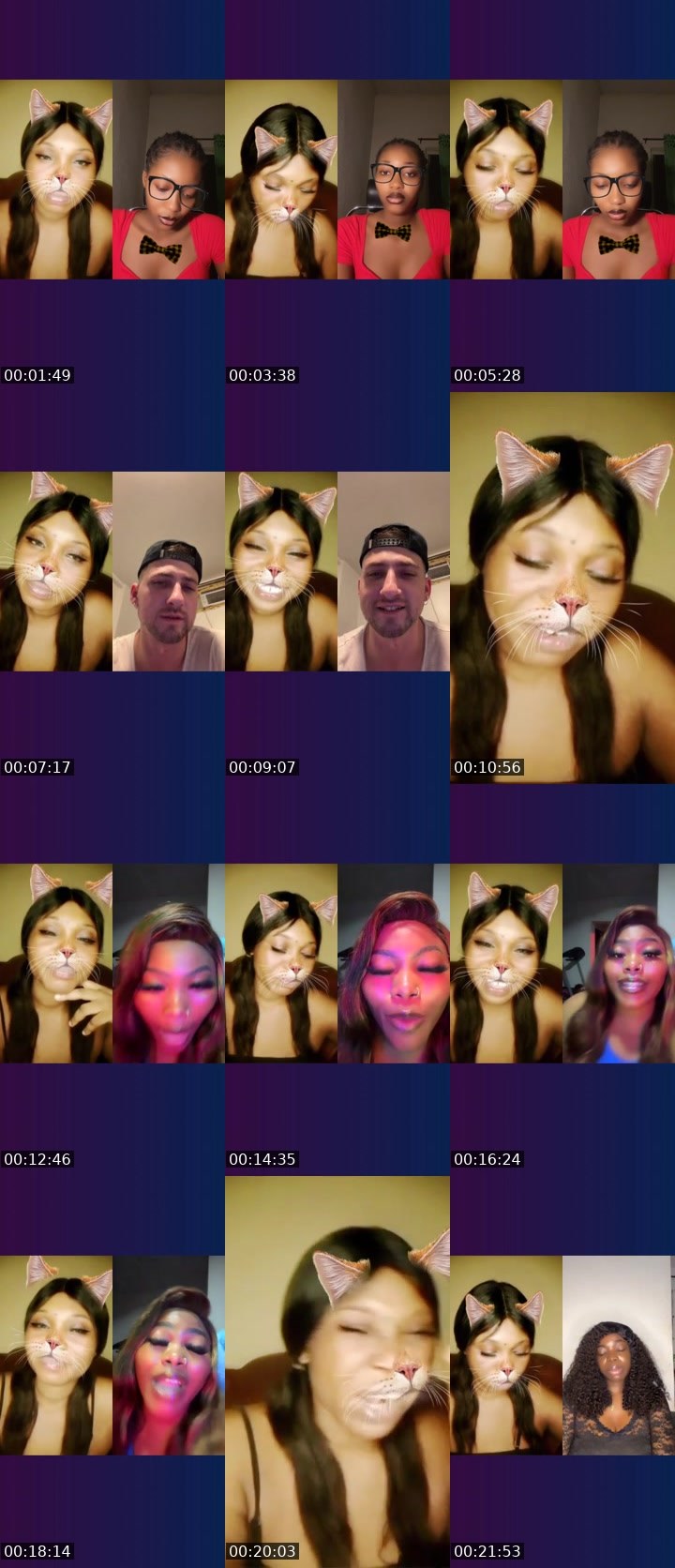 Contact-sheet preview of 🎭Agoddess🩷454T's Liveme recording