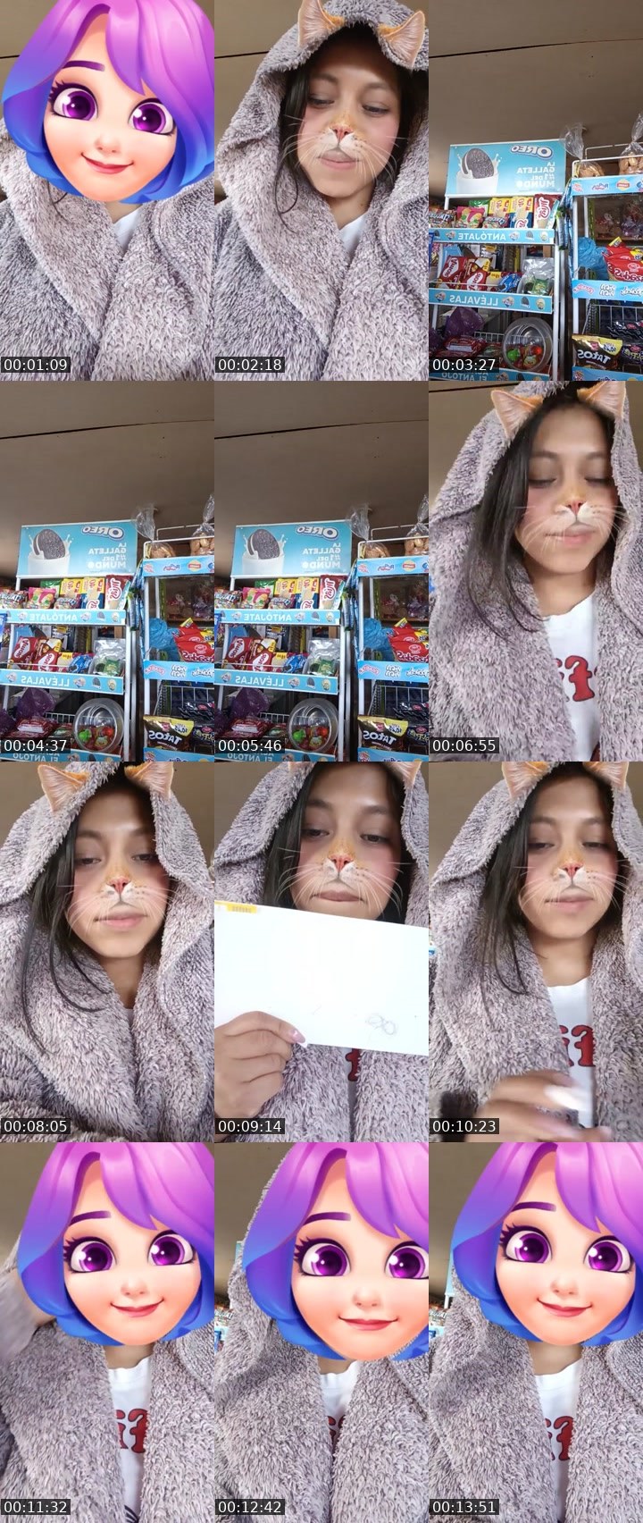 Contact-sheet preview of 𝐙ue🩷🧸🪽's Liveme recording