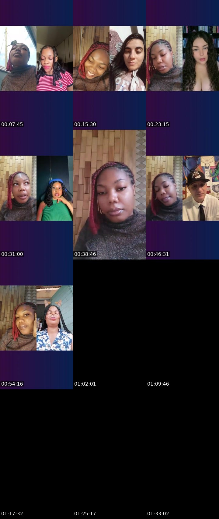 Contact-sheet preview of Shela 💝's Liveme recording