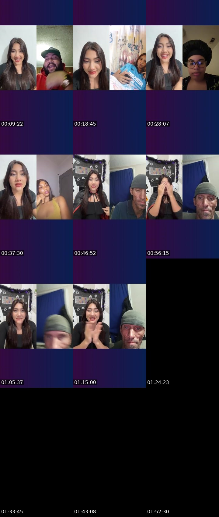 Contact-sheet preview of 🦂RosJaick 🫧🧸's Liveme recording