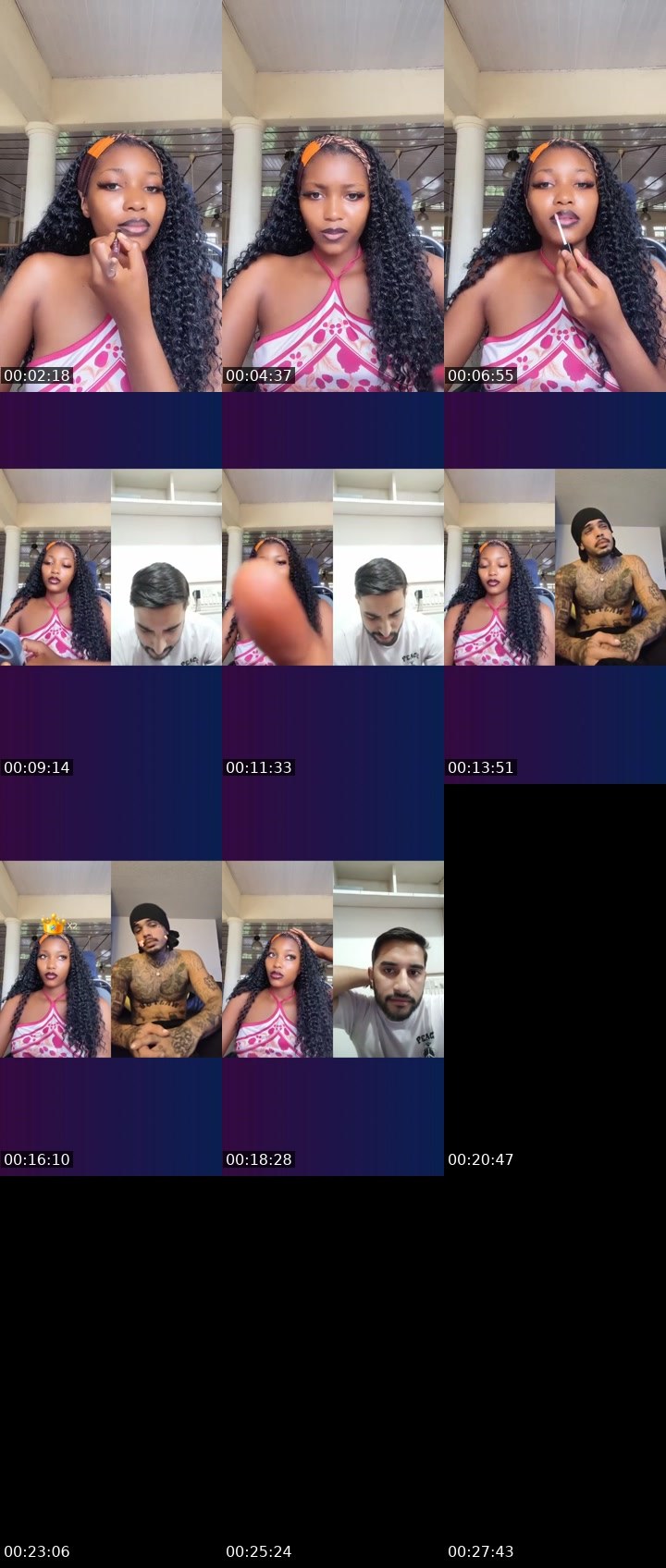 Contact-sheet preview of ✧CLAIRE✧💋🌸's Liveme recording