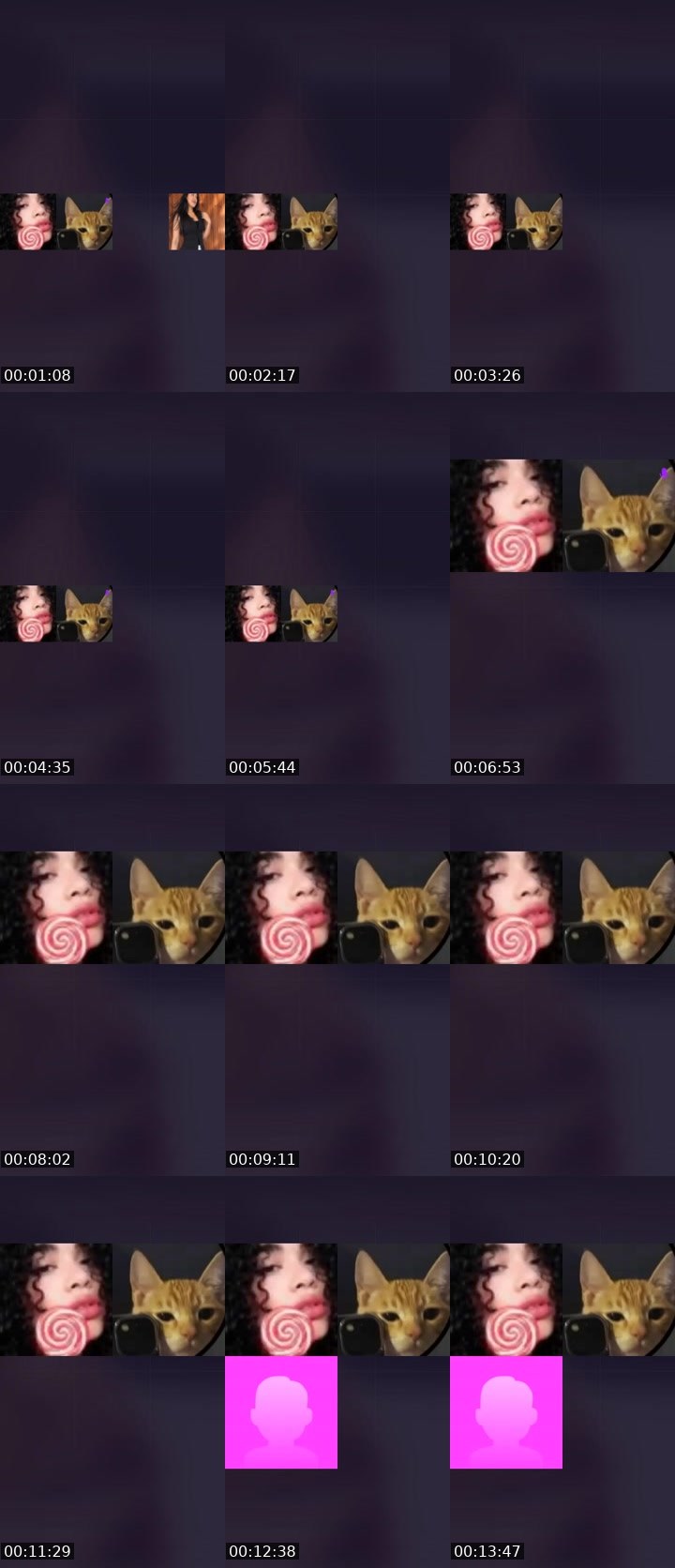 Contact-sheet preview of ༺🐷🅿︎🅴︎🅿︎🅰︎🌋༻'s Liveme recording