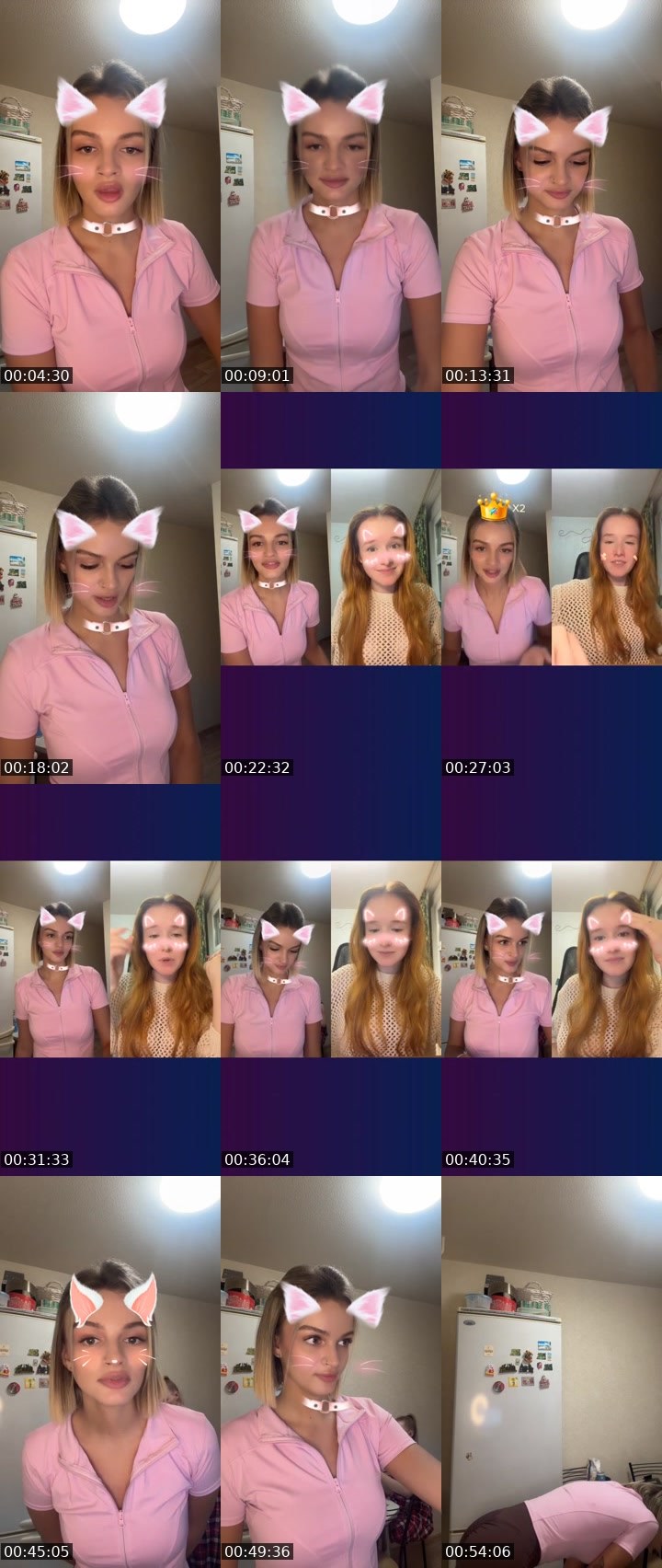Contact-sheet preview of Ulyana🐰🩷's Liveme recording