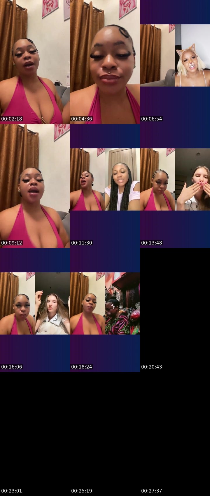 Contact-sheet preview of 🍒Nickie〽️🍒's Liveme recording