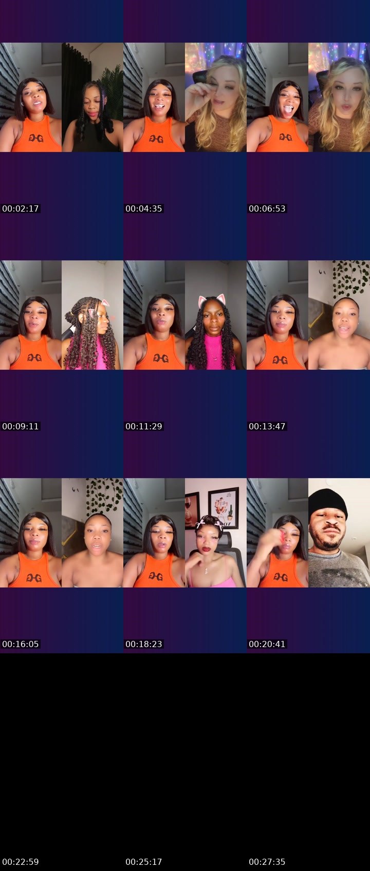 Contact-sheet preview of 🪽𝚁𝚊𝚌𝚑𝚎𝚕ꨄ💔's Liveme recording