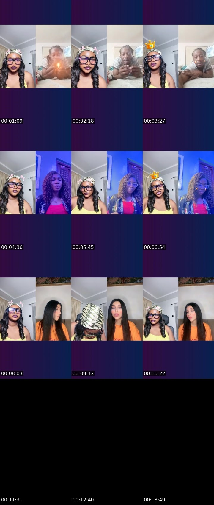 Contact-sheet preview of 30K SASHA 👅🏦's Liveme recording