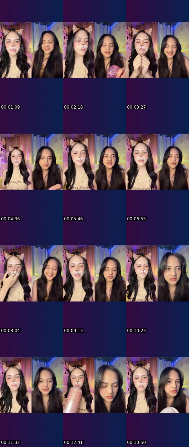 Contact-sheet preview of 𖤍👸🏻AERALIE🦄's Liveme recording