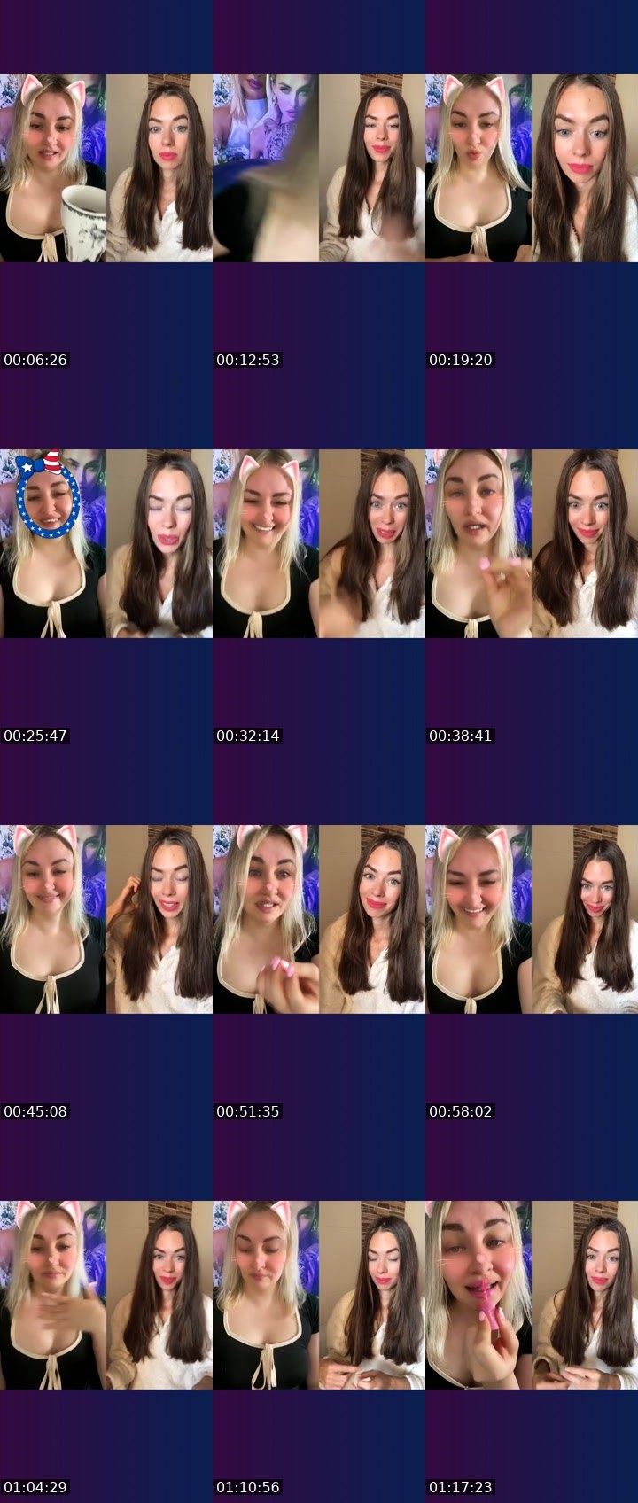 Contact-sheet preview of ✰⌖Svetti🦁's Liveme recording