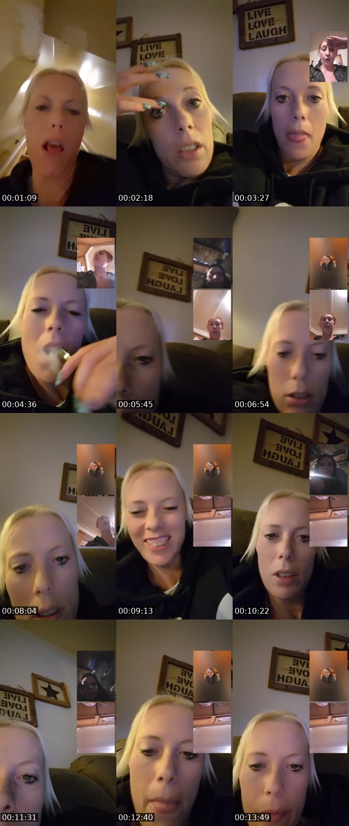 Contact-sheet preview of hottie 😊's Liveme recording