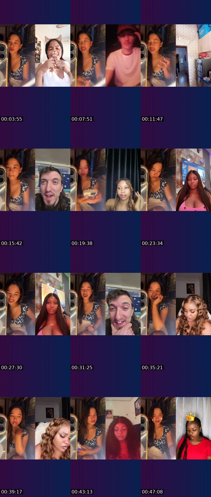 Contact-sheet preview of ☝️💙🐺 𝓛𝓮𝔃𝔃's Liveme recording
