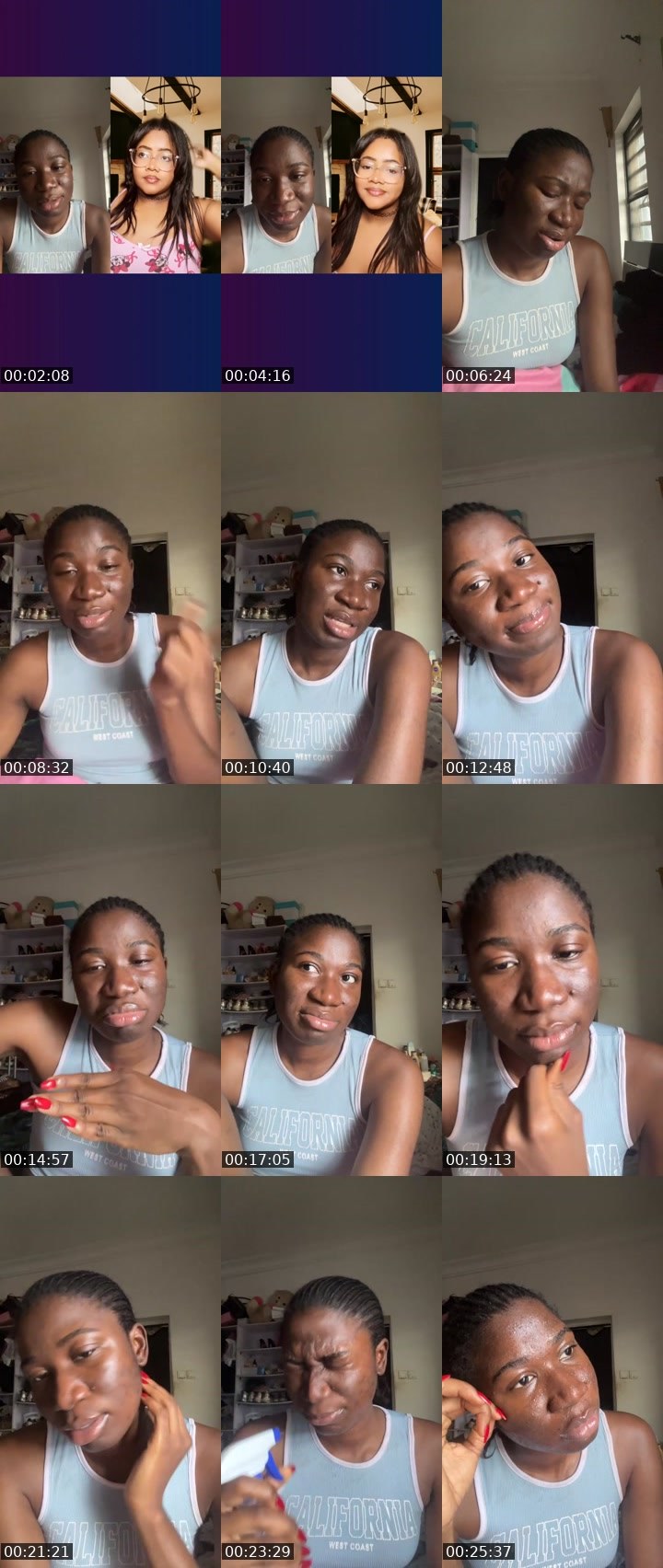 Contact-sheet preview of Kayla💕's Liveme recording