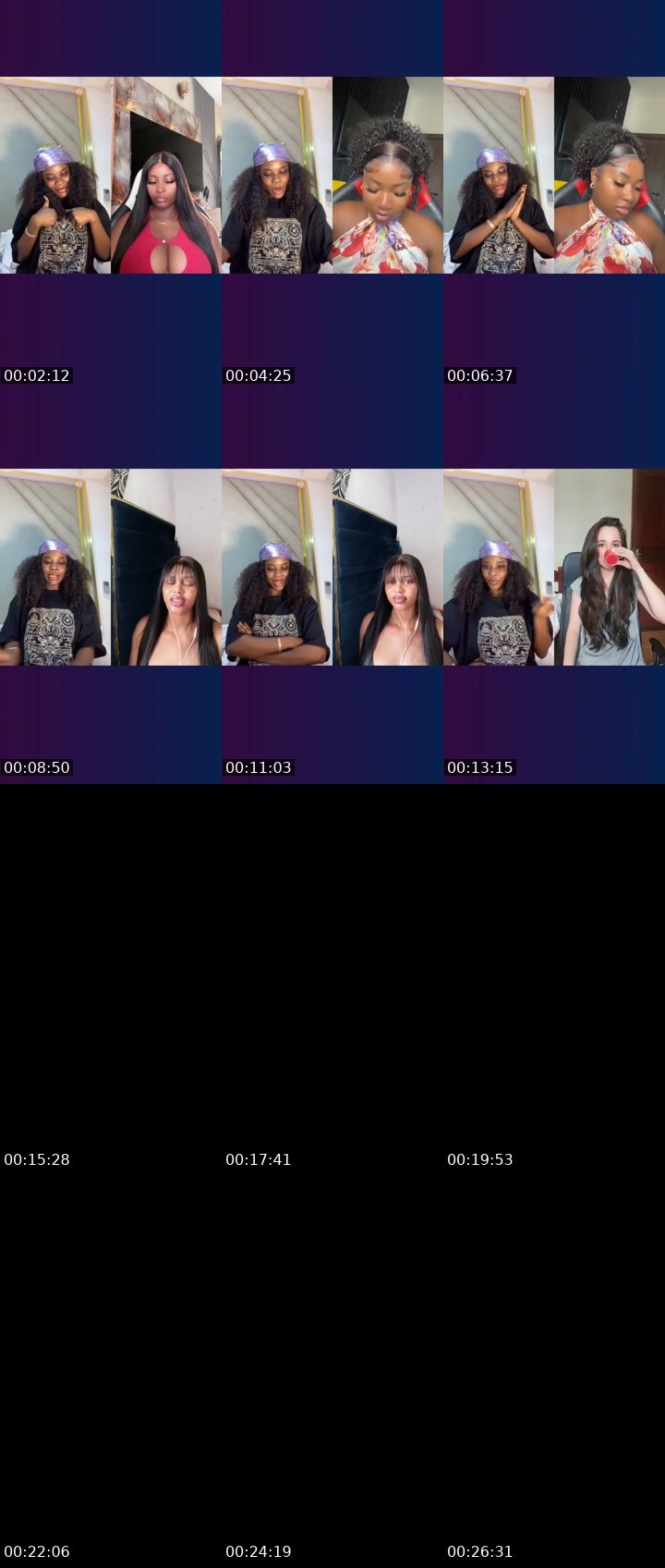 Contact-sheet preview of 🫥BrownSugar🤎's Liveme recording