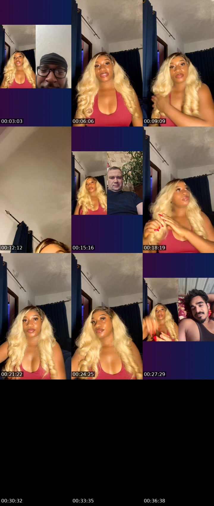 Contact-sheet preview of STAR 🦋✨🏦's Liveme recording