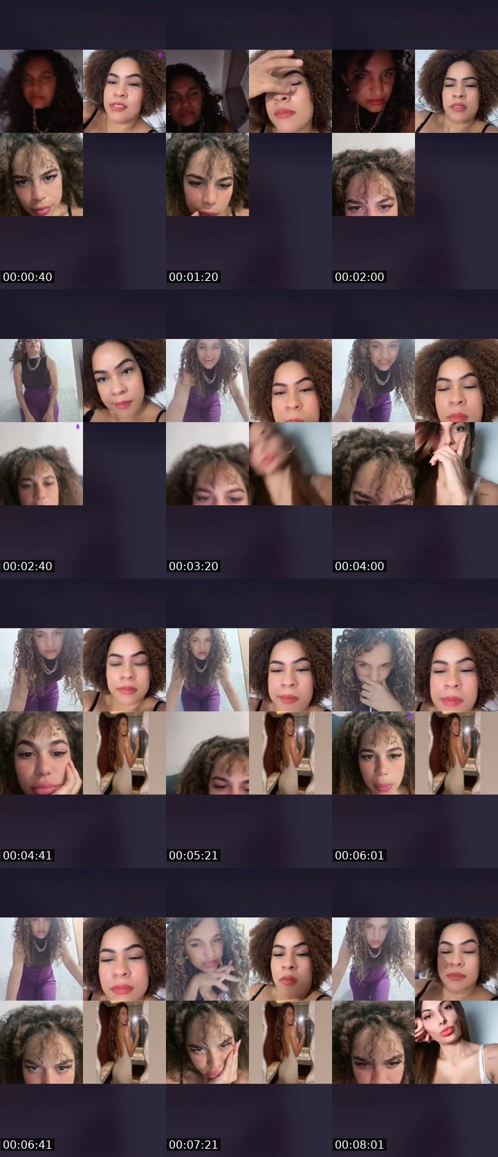 Contact-sheet preview of kamylla 🫦🔥's Liveme recording