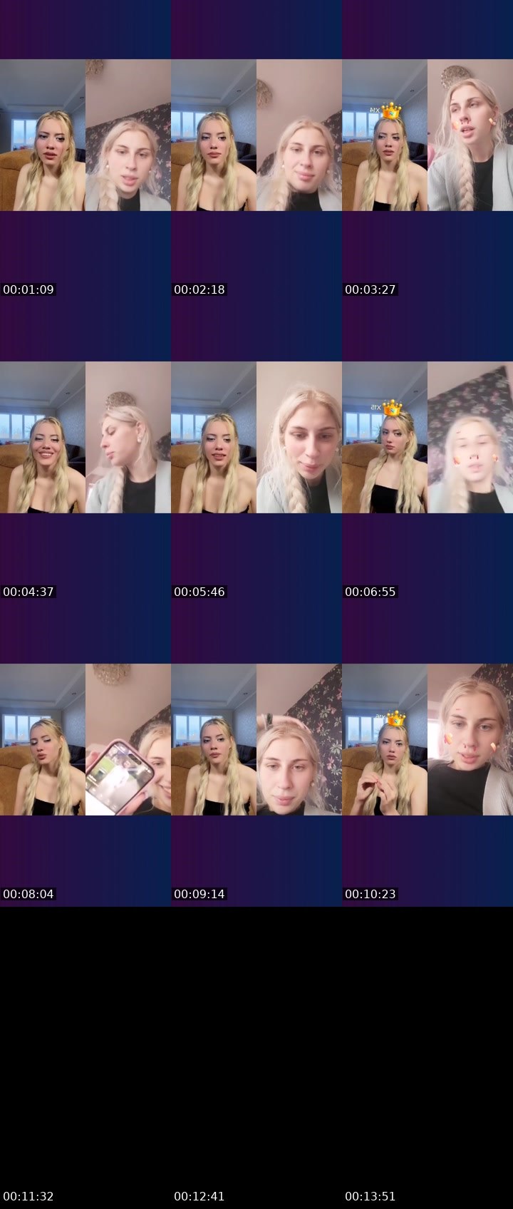 Contact-sheet preview of BlondBerry🍓's Liveme recording
