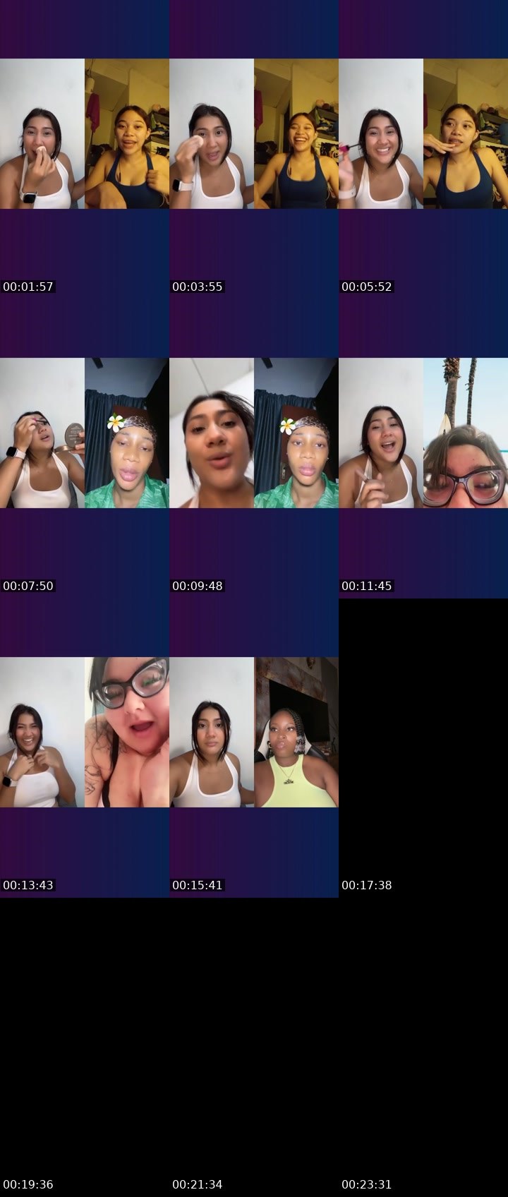 Contact-sheet preview of 🦂RosJaick 🫧🧸's Liveme recording