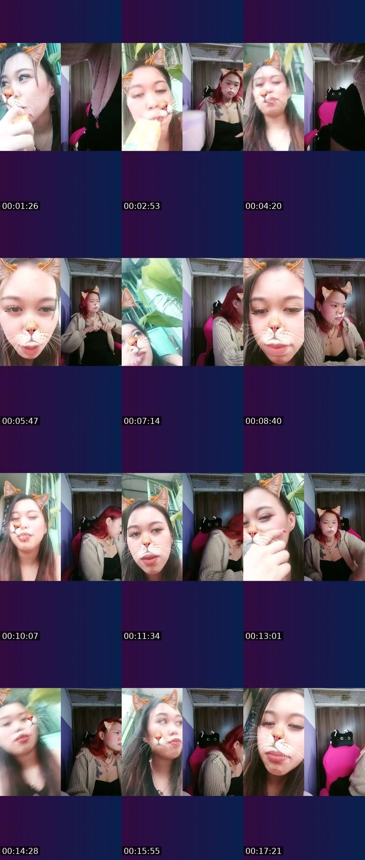 Contact-sheet preview of 57.8k👸Wenxy🍂's Liveme recording