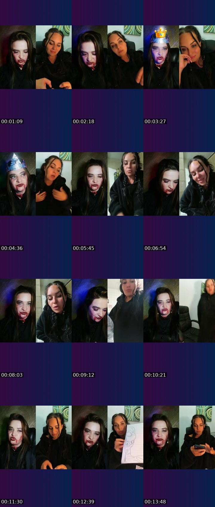 Contact-sheet preview of 💯 Strawberry👼's Liveme recording