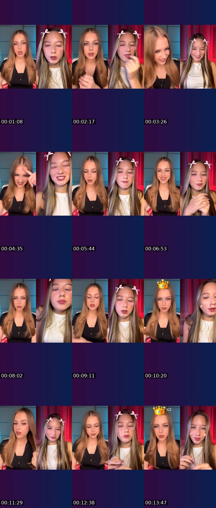 Contact-sheet preview of ✨MARGARITA🪩 ℄'s Liveme recording